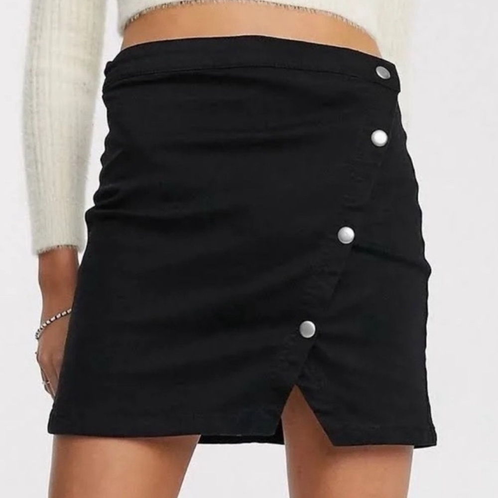 NWT Free People black denim skirt